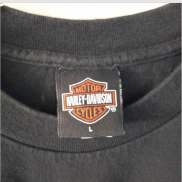 Genuine Harley-Davidson Men’s T-Shirt Sz Large Black Akron Ohio Dealer Tee EUC - Picture 7 of 11